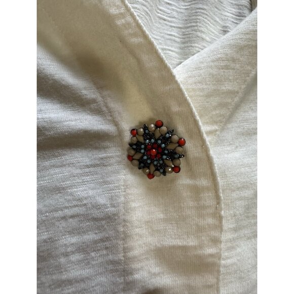 Soft Surroundings Size XL Danielle Cream Sleeveless Tunic Top Buttons Lagenlook - Picture 12 of 15